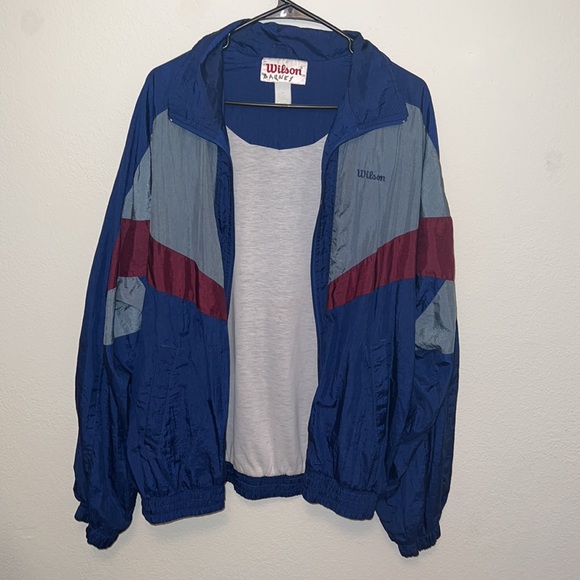 VINTAGE 80s/90s unisex color block fleece lined jacket windbreaker - Picture 4 of 6